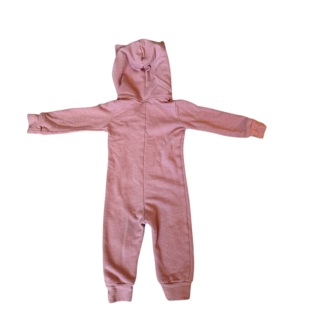 Little Road Co (formerly Lulu &Roo) Pink Hooded Baby Onesie with Ears - Picture 6 of 6